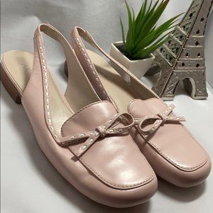 ANNE KLEIN Sling Back Bow Flats Size 9 Blush pink